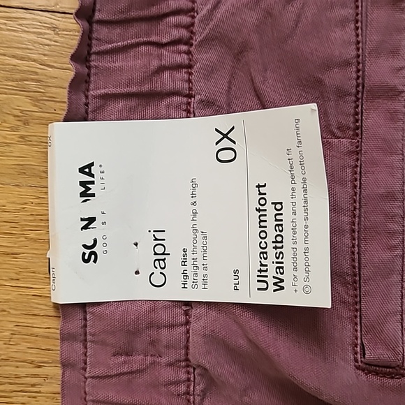 SONOMA BRAND WOMENS PLUS SIZE MAUVE CAPRIS SIZE 0X - Picture 8 of 15